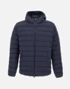 Herno Resort Jacket In Light Stretch Nylon In Blue