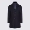 Herno Coats Blue And Green In Blue
