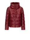 Herno Structured Bordeaux Polyamide Coat In Burgundy