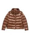 Herno Funnel Neck Quilted Padded Jacket In Brown