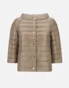 Herno Beige Nylon Down Reversible Jacket In Brown