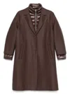 Herno Layered Mixed Media Down Jacket In Brown