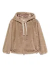 Herno Hooded Zip-up Jacket In Brown