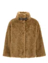 Herno Soft Faux Fur Coat In Brown