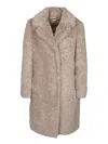 Herno Women Faux Fur Coat In Neutral