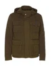 Herno Long Sleeve Hooded Padded Parka Jacket In Brown