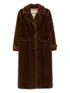 Herno Button-fastening Faux-fur Coat In Brown