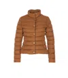 Herno High Neck Long Sleeve Padded Jacket In Brown