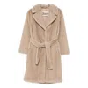 Herno Soft Alternative Fur Coat In Brown