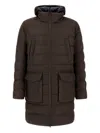 Herno Hooded Down Jacket In Brown