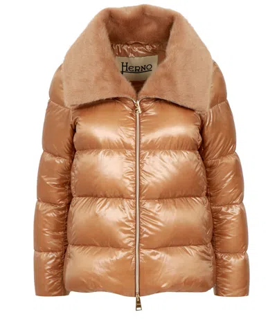 Herno Coats Camel In Brown