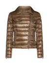 Herno Ultralight Nylon Biker Down Jacket In Brown