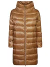 Herno Matilde Nylon Ultralight Mid Down Jacket In Brown