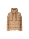Herno Satin Down Jacket In Brown