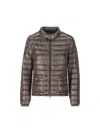 Herno Shiny Nylon Short Down Jacket In Gray