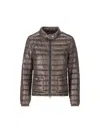 Herno Shiny Nylon Short Down Jacket In Gray
