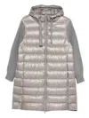 Herno Hooded Quilted Coat In Gray