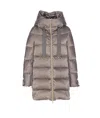 Herno A-shaped Down Jacket In High-density Satin In Gray