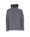 Herno Padded Bomber Jacket With Hood And Pockets In Gray