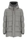 Herno Cashmere And Silk Padded Bomber Jacket In Gray