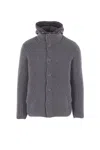 Herno Padded Bomber Jacket With Hood And Pockets In Gray