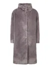 Herno Long Sleeved High-neck Coat In Gray