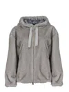Herno Fur Jacket In Gray