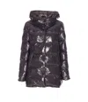 Herno Medium Length Glossy Padded Jacket In Black
