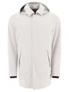 Herno Grey Coat With Hood And Zip Closure In Grey