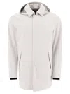 Herno Grey Coat With Hood And Zip Closure