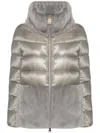 Herno Down Jacket With Ecological Fur In Grey