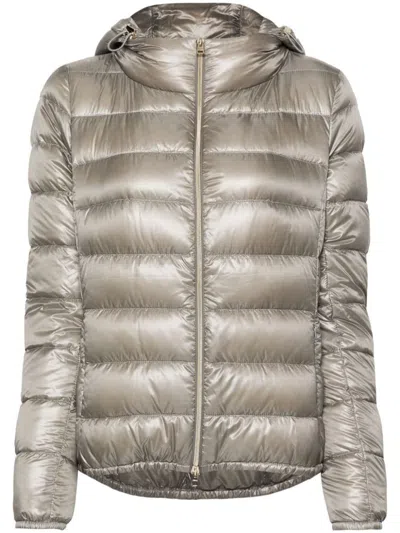 Herno Giada Hooded Puffer Jacket In Grey