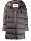 Herno Hooded Padded Coat In Grey