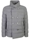 Herno Double-breasted Jacket In Grey