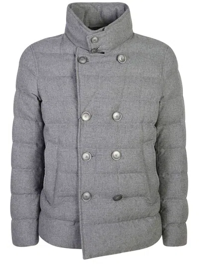 Herno Double-breasted Jacket In Grey