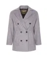 Herno Double-breasted Wool Coat In Grey