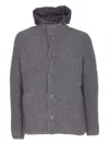 Herno Padded Bomber Jacket With Hood And Pockets In Gray