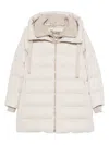 Herno Hooded Long Quilted Jacket And Pockets In Neutral
