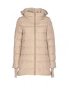 Herno Quilted Hooded Coat In Neutral