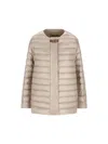 Herno Crewneck Down Jacket In Neutral