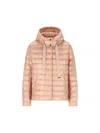 Herno Quilted Hooded Drawstring Puffer Jacket In Pink