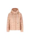 Herno Quilted Hooded Drawstring Puffer Jacket In Pink