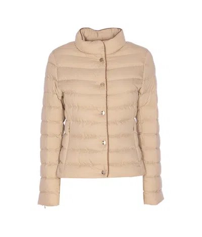 Herno Padded Long Sleeve Quilted Jacket In Neutral