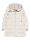 Herno Hooded Long Quilted Jacket And Pockets In White