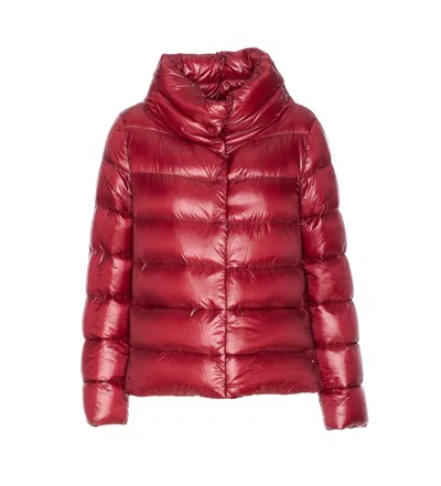 Herno High-neck Puffer Jacket In Red