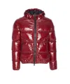 Herno Puffer-style Bordeaux Jacket With High Collar In Red