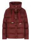 Herno Shiny Satin Cape Down Jacket Clothing In Red