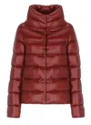 Herno Structured Bordeaux Polyamide Coat In Burgundy