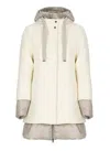 Herno A-shape Jacket In Ecowool And Nylon Ultralight In Neutral