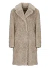 Herno Women Faux Fur Coat In Neutral